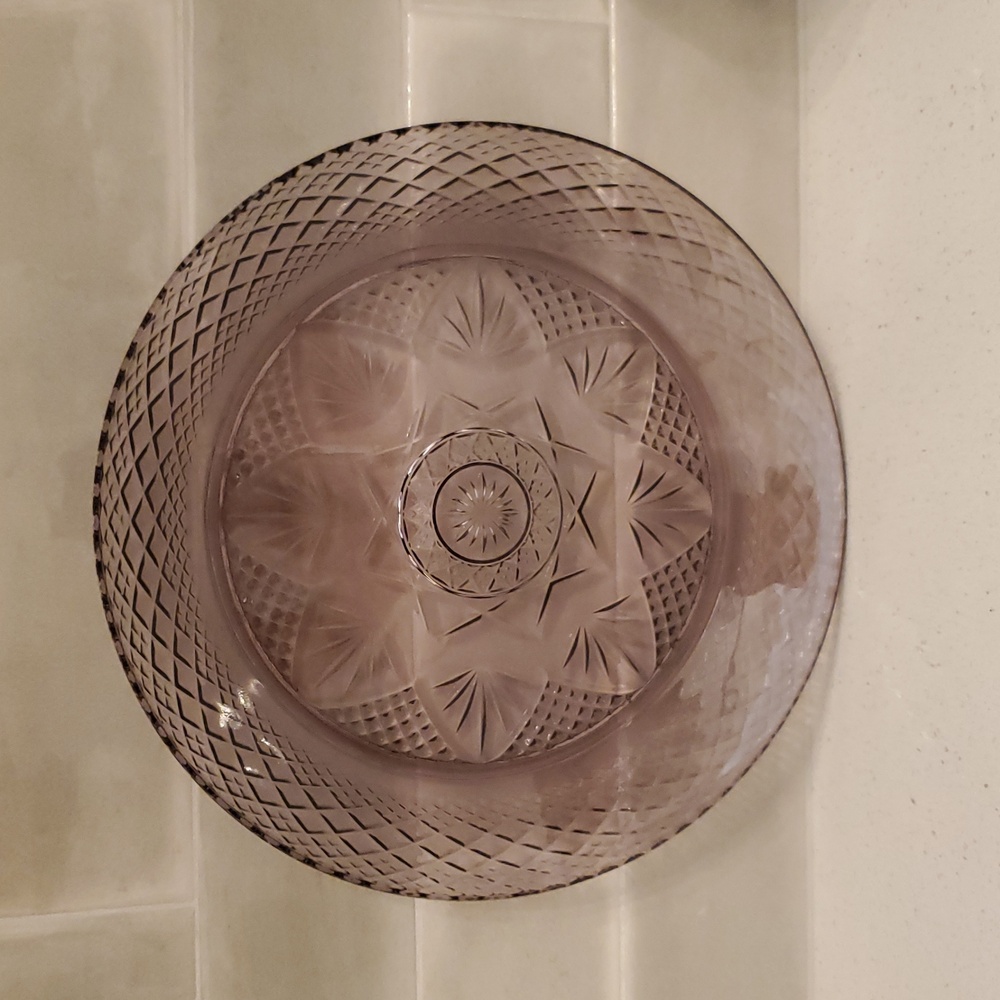 Cristal D'Arques- Durand Antique Amethyst Dinner Plate Vintage